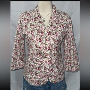 Last Kiss Floral Blazer - Pink and White